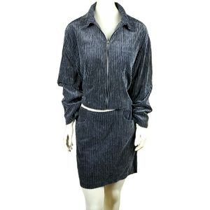 Vintage 90s Corduroy Mini Skirt Set with Jacket